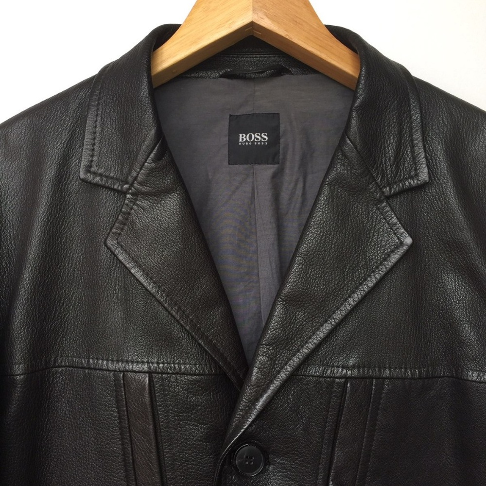 SOLD!! Hugo Boss Italian Goat Leather coat